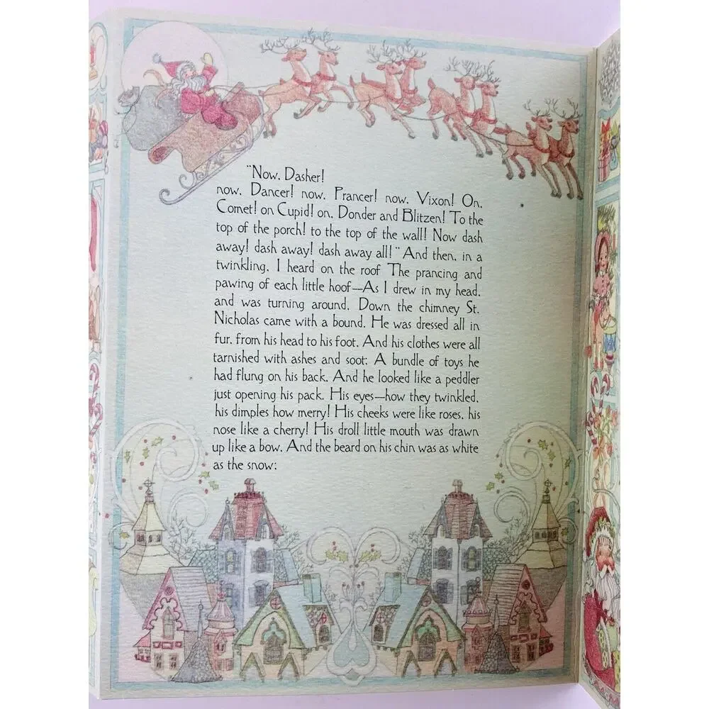 19 Rare Hallmark Christmas Card Clement Clarke Moore Night Before Xmas & Envelop